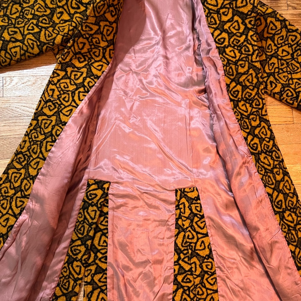 Vintage Patterned Pea Coat with Hood - Picture 2 of 6